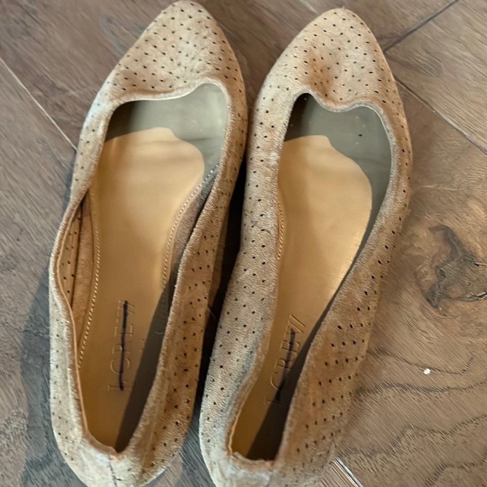 JCREW tan suede flats